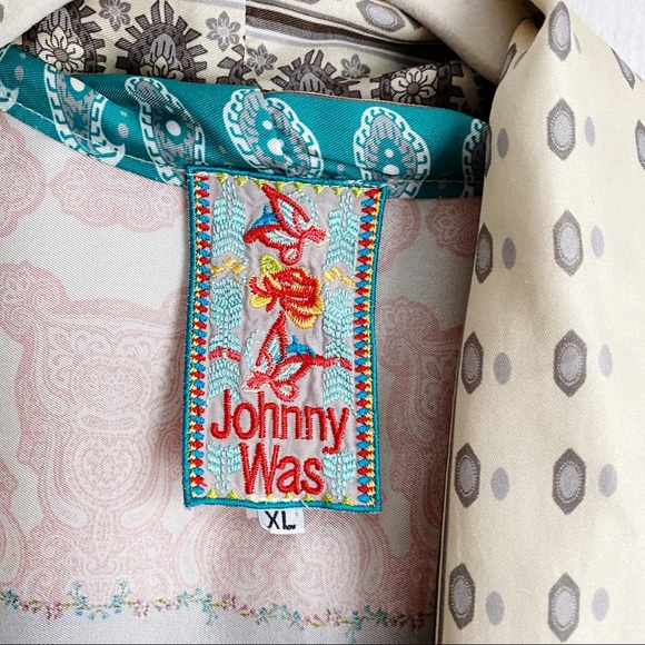 [Johnny Was] 100% Silk Samira Frame Boho Kimono - Picture 8 of 8